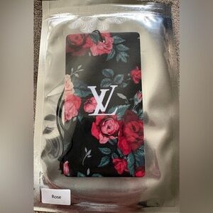 Beautiful Red & Black Floral Air Freshener with Strap, NEW!